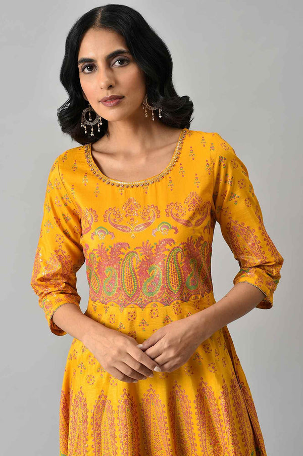 Murtard Indie Dress With Embellished Neckline