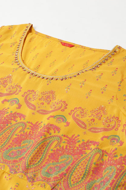 Plus Size Murtard Indie Dress With Embellished Neckline - wforwoman