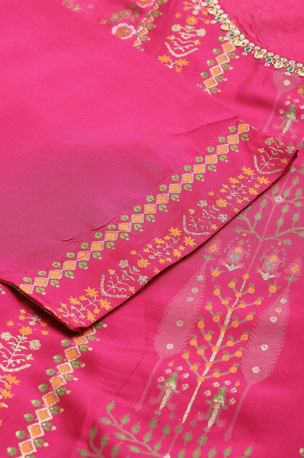 Plus Size Pink Flared Paisley Print kurta