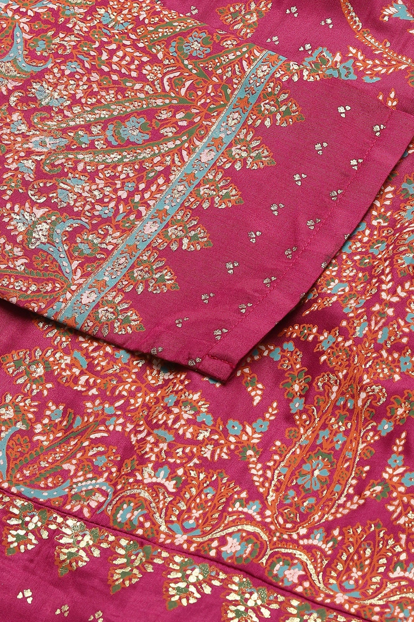 Grape Purple Glitter Floral Embellished Shantung A-Line Duo Dress