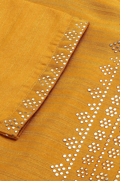 Mustard Karnatka Silk Mukaish Print kurta