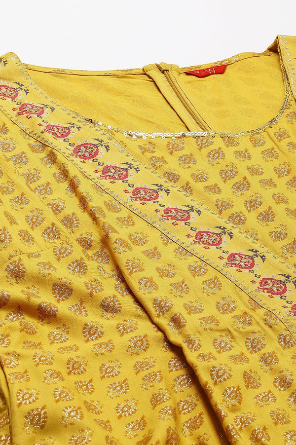 Yellow Glitter Printed Mock Layered Embellished Plus Size Kimono Jumpsuit