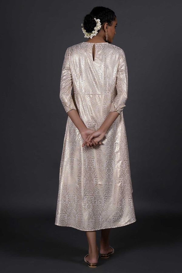 Light Pink Floral Printed Mock Layered Dress