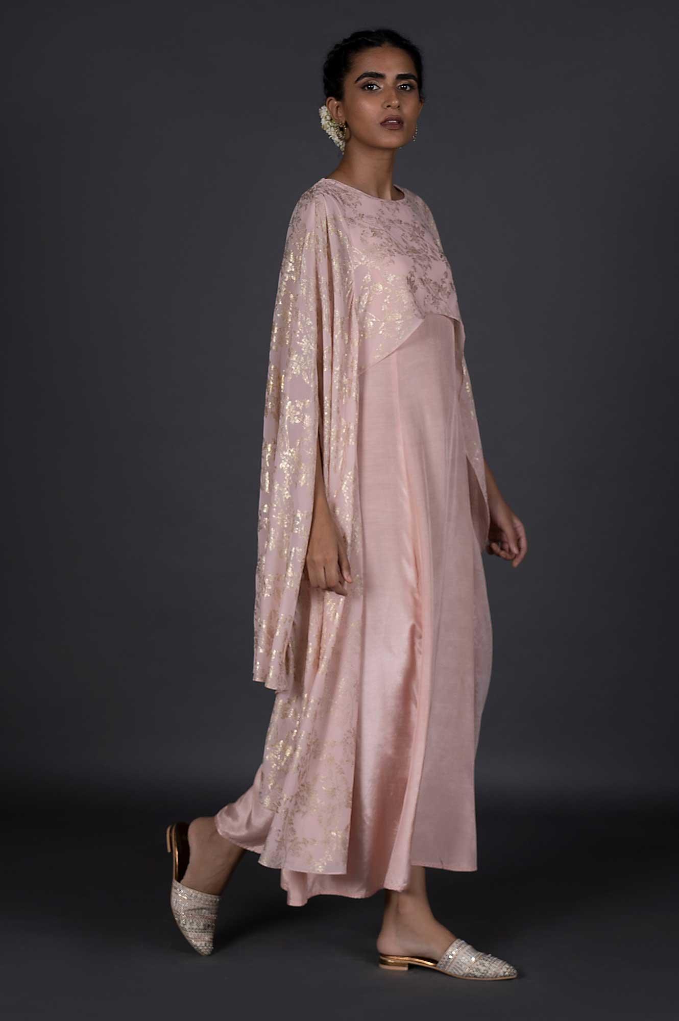 Light Pink Dupatta Drape Dress - wforwoman