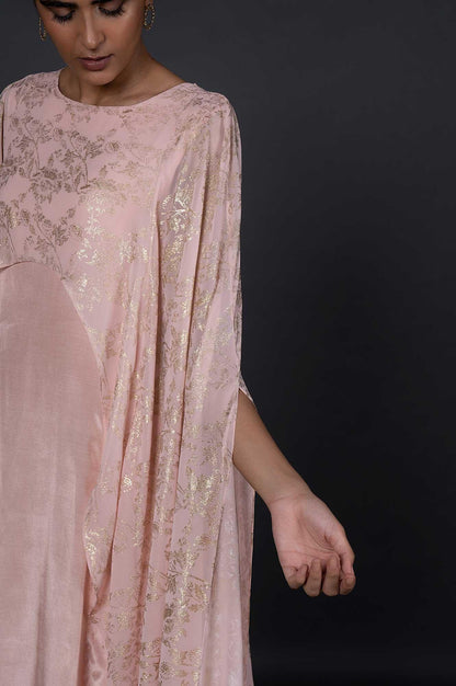 Light Pink Dupatta Drape Dress - wforwoman
