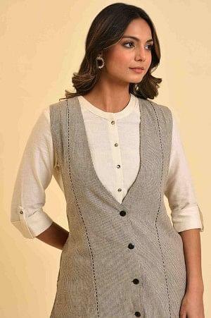 Grey Yarn Dyed Jacket - wforwoman