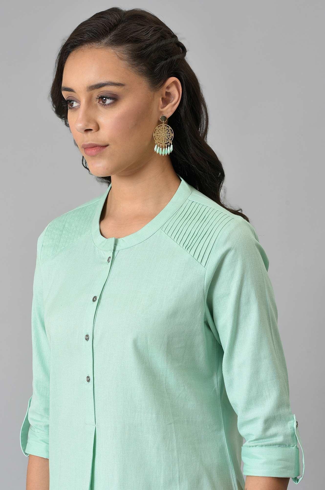 Mist Green Western Top - wforwoman
