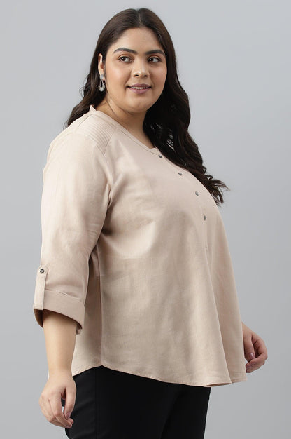 Biege Plus Size Western Top - wforwoman