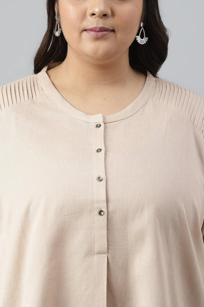 Biege Plus Size Western Top - wforwoman