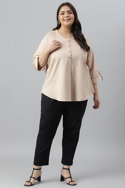 Biege Plus Size Western Top - wforwoman