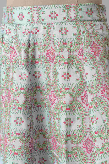 Blue And Multicoloured Floral Skirt