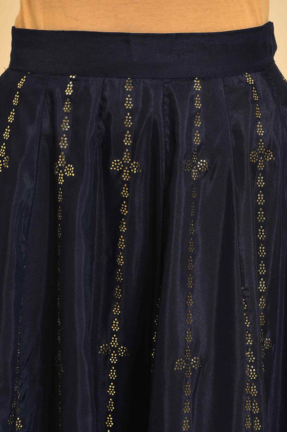 Blue Printed Light Festive Skirt