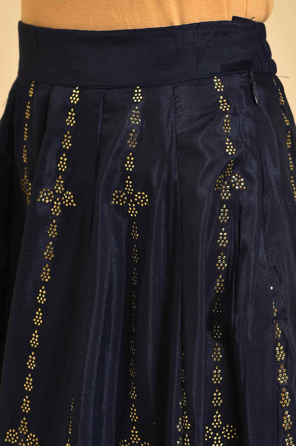 Blue Printed Light Festive Skirt