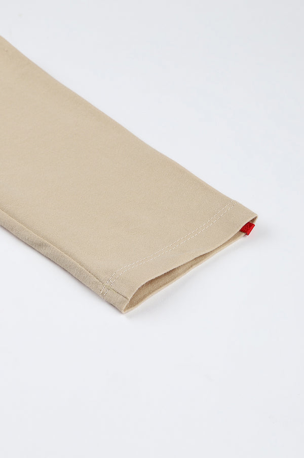 Beige Knitted Cotton Lycra Tights