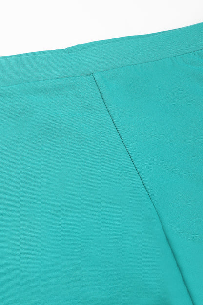 Green Solid Knitted Women Tights