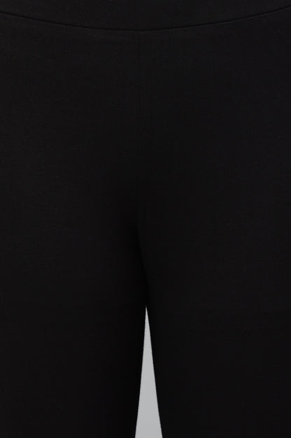 Black Knitted Cotton Lycra Tights