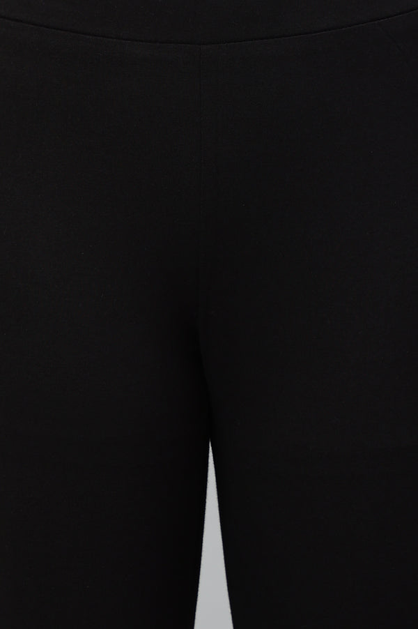 Black Knitted Cotton Lycra Tights