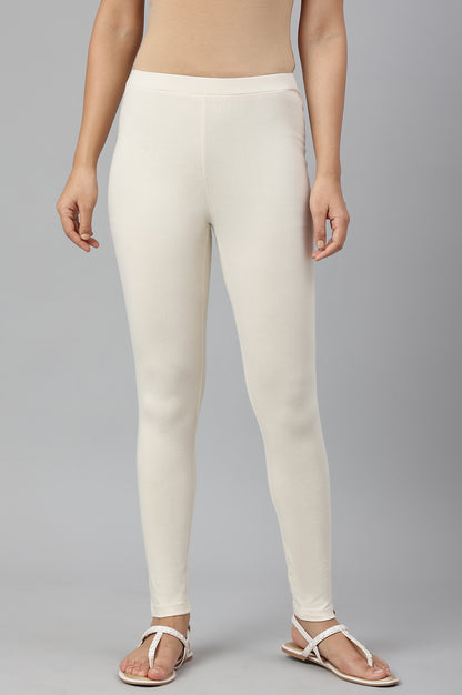 Ecru Knitted Cotton Lycra Tights