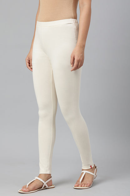 Ecru Knitted Cotton Lycra Tights