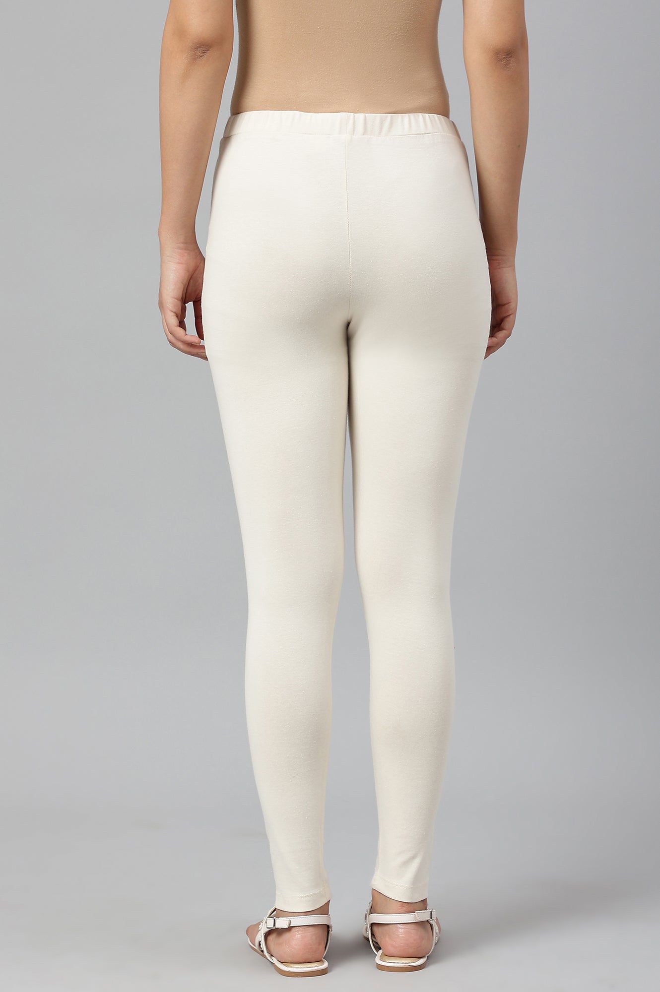 Ecru Knitted Cotton Lycra Tights