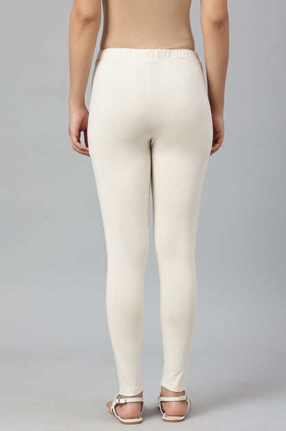 Ecru Knitted Cotton Lycra Tights