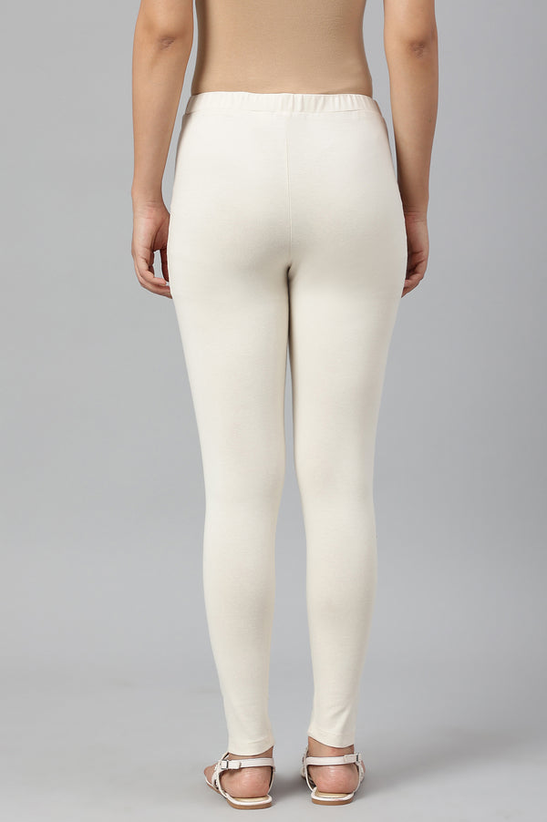 Ecru Knitted Cotton Lycra Tights