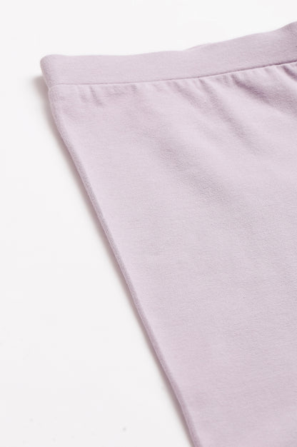 Lilac Cotton Jersy Lycra Tights