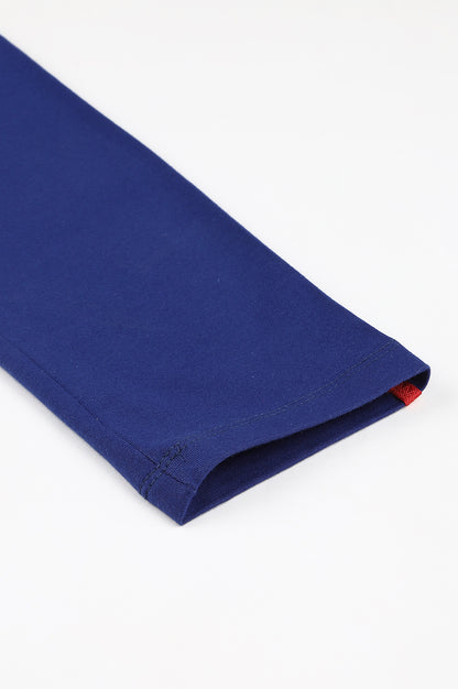 Dark Blue Cotton Jersy Lycra Tights