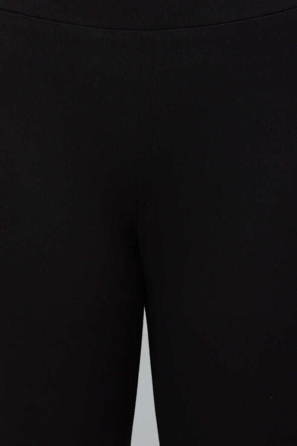Black Knitted Cotton Lycra Tights