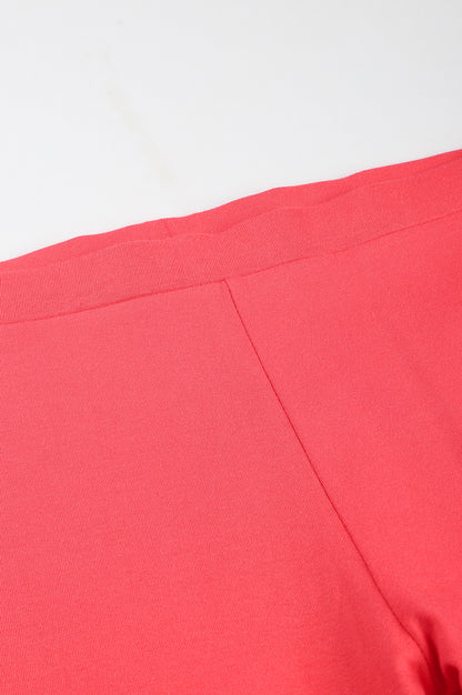 Orange Solid Knitted Women Tights