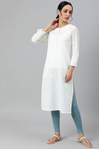 Aqua Knitted Cotton Lycra Tights