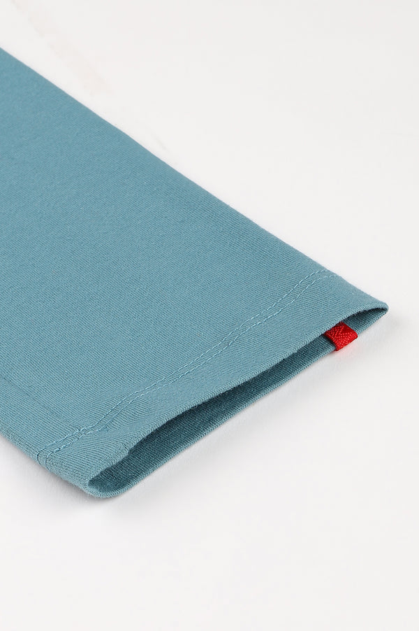 Aqua Knitted Cotton Lycra Tights