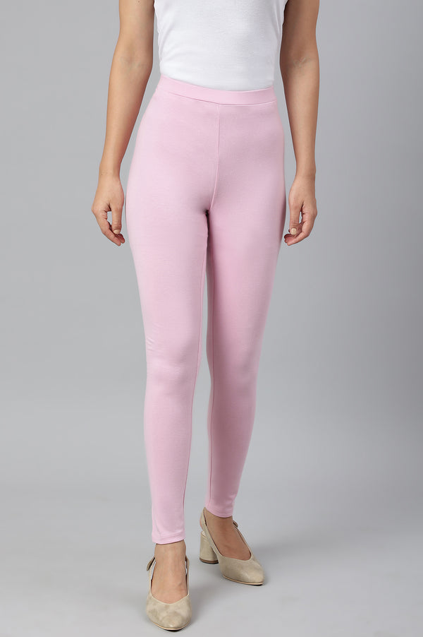 Cameo Pink Solid Knitted Women Tights