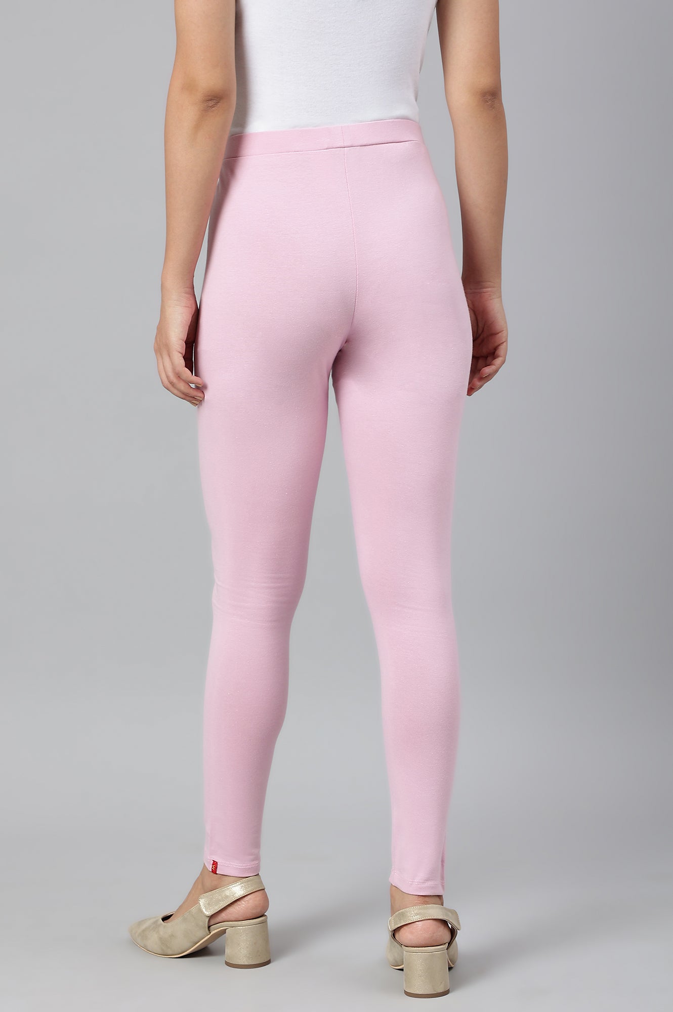 Cameo Pink Solid Knitted Women Tights