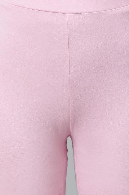 Cameo Pink Solid Knitted Women Tights