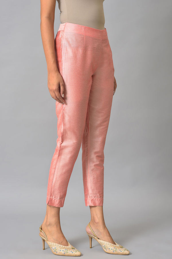 Pink Geometric Printed Rayon Straight Kurta and Slim Pant Set