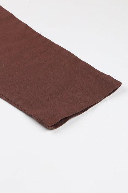 Deep Brown Solid Women Slim Pants - wforwoman