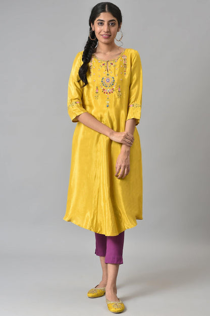 Orchid Purple Cotton Blend Slim Pants - wforwoman