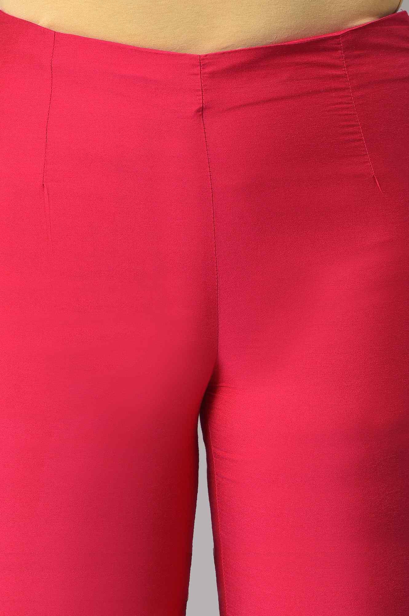 Dark Pink Women Slim Pants - wforwoman