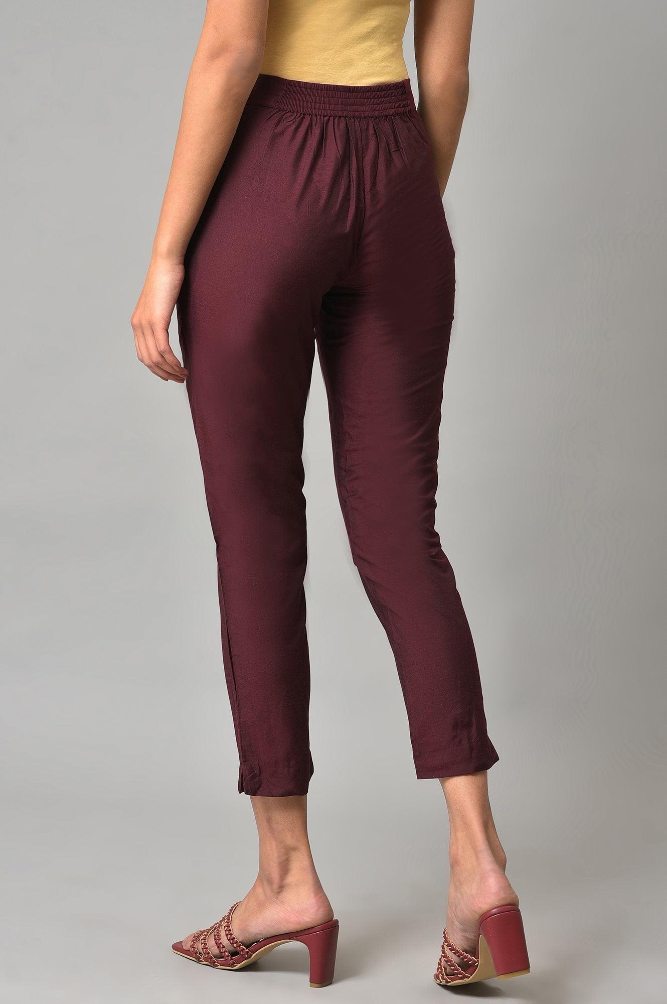 Brown Slim Pants - wforwoman
