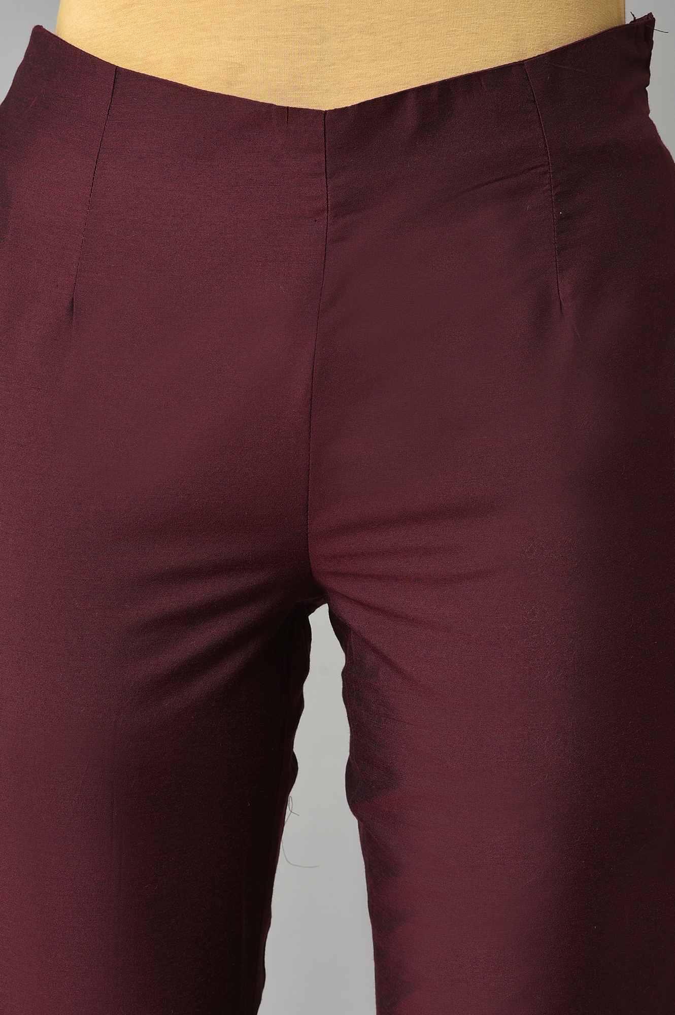 Brown Slim Pants - wforwoman