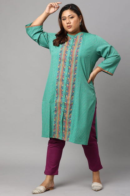 Plus Size Orchid Purple Cotton Blend Slim Pants - wforwoman