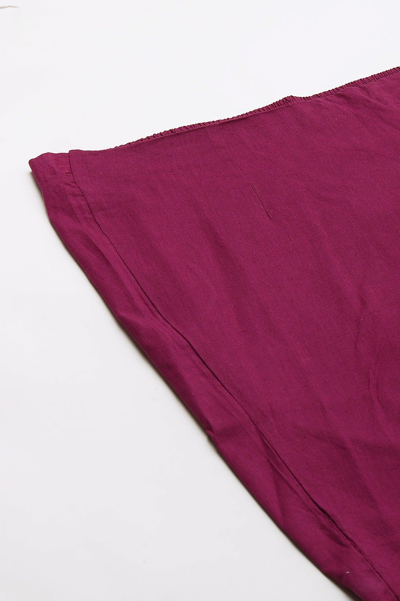 Plus Size Orchid Purple Cotton Blend Slim Pants - wforwoman