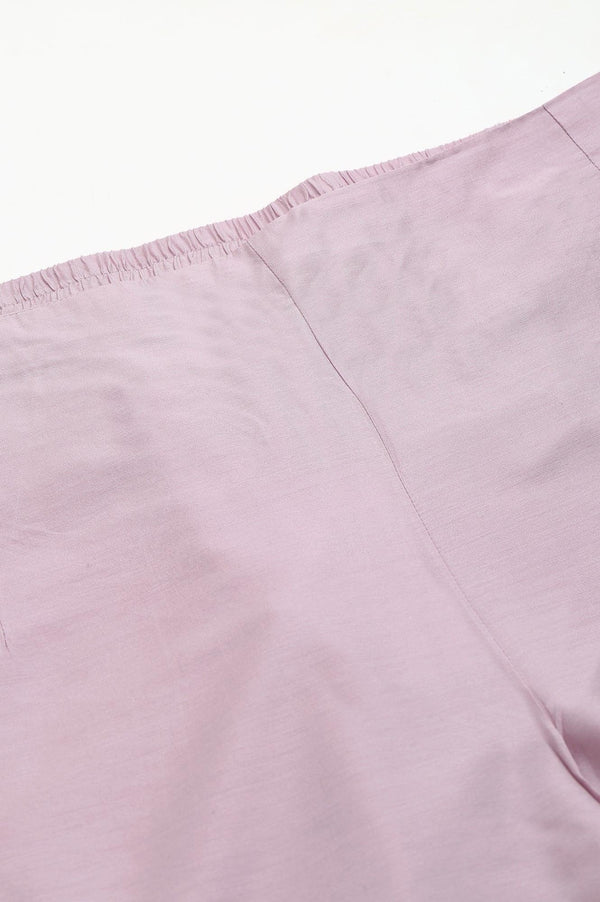 Light Pink Solid Women Plus Size Slim Pants
