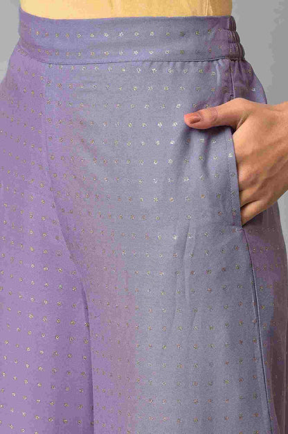 Purple Glitter Printer Pants - wforwoman