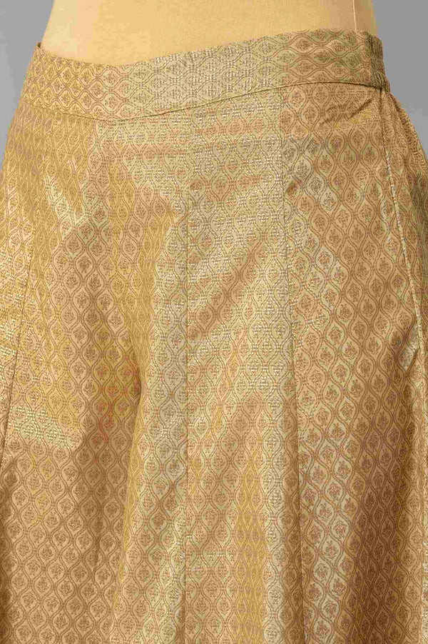 Gold Solid Poly Shantung Women'S Culottes