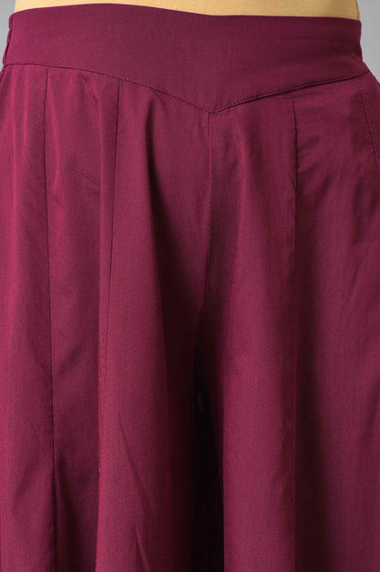 Purple Solid Women Culottes