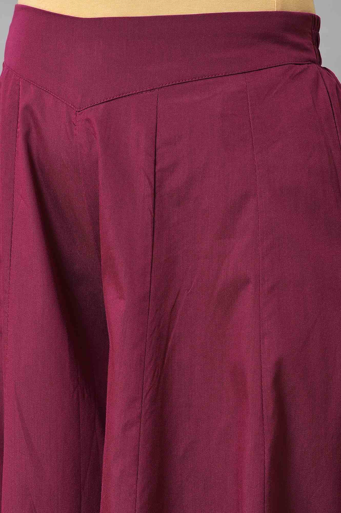 Purple Solid Women Culottes
