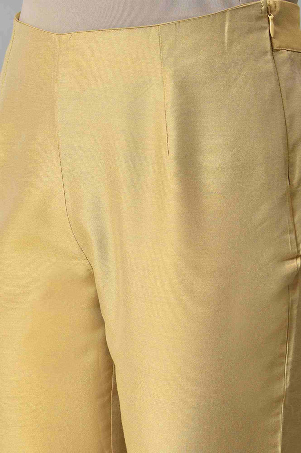 Gold Embroidered Light Festive Slim Pants