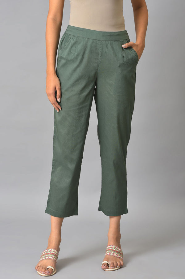 Green Printed Pure Cotton Straight Kurta and Parallel Pant Set